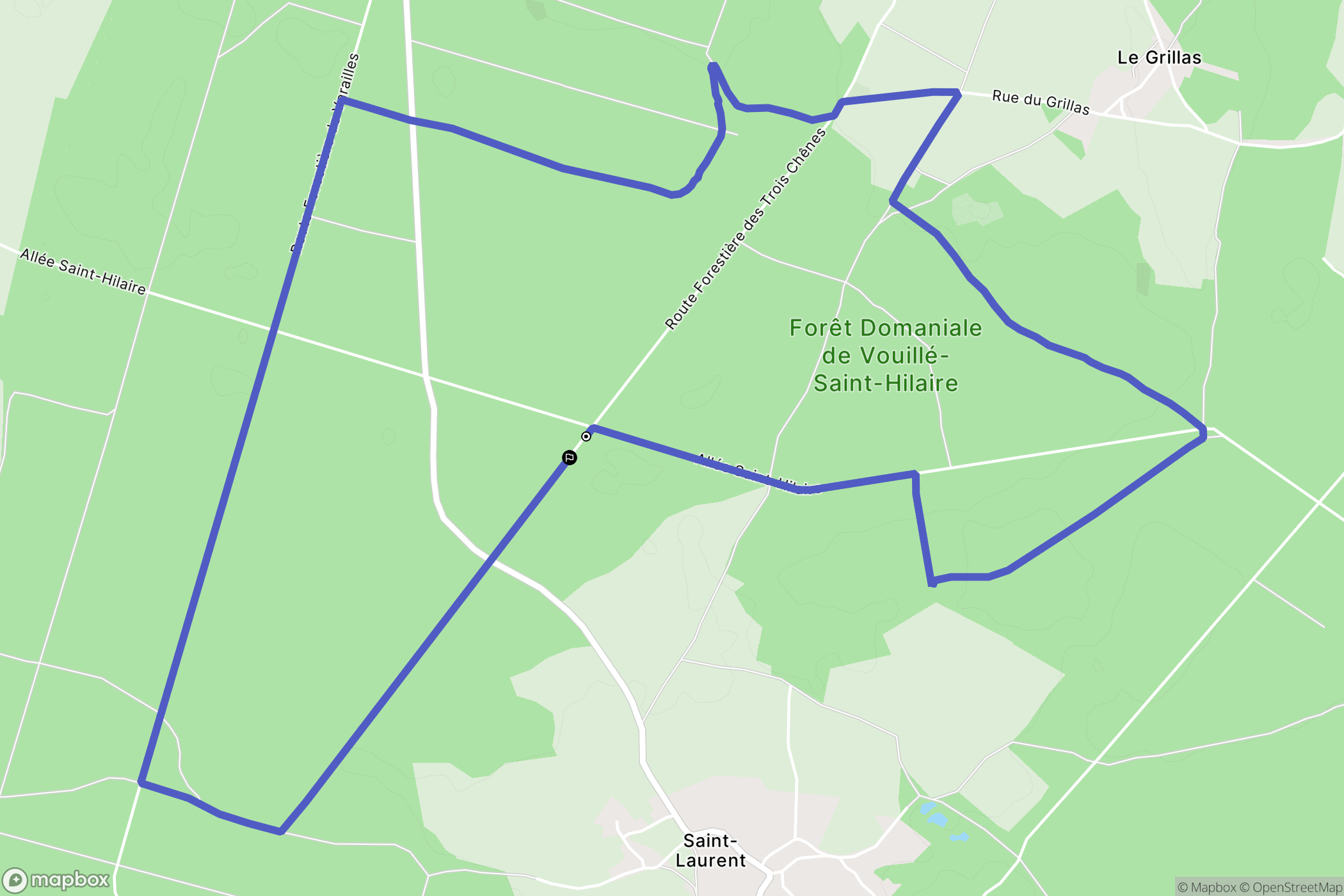 Quinçay : carte du parcours de randonnée - France