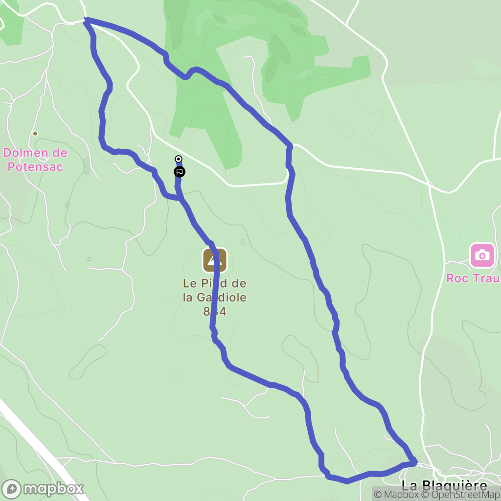 Millau : carte du parcours de randonnée - France