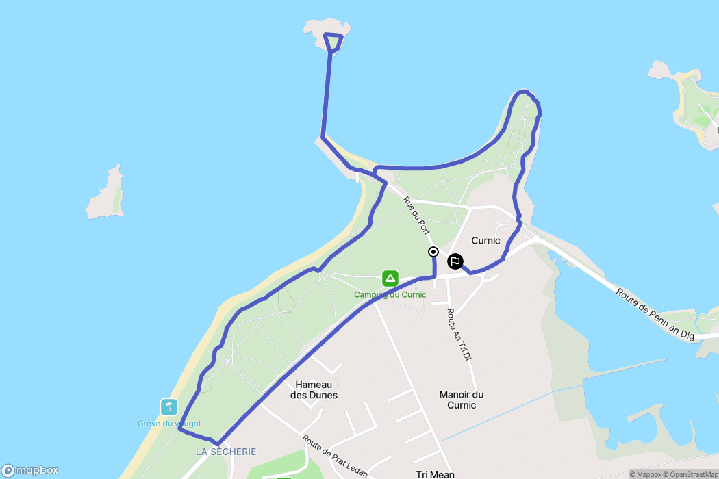 Curnic : carte du parcours de randonnée - France