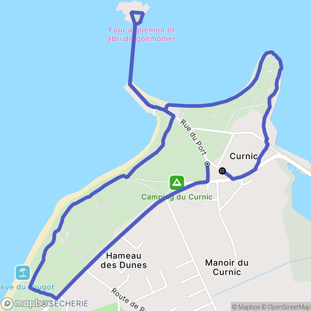 Curnic : carte du parcours de randonnée - France