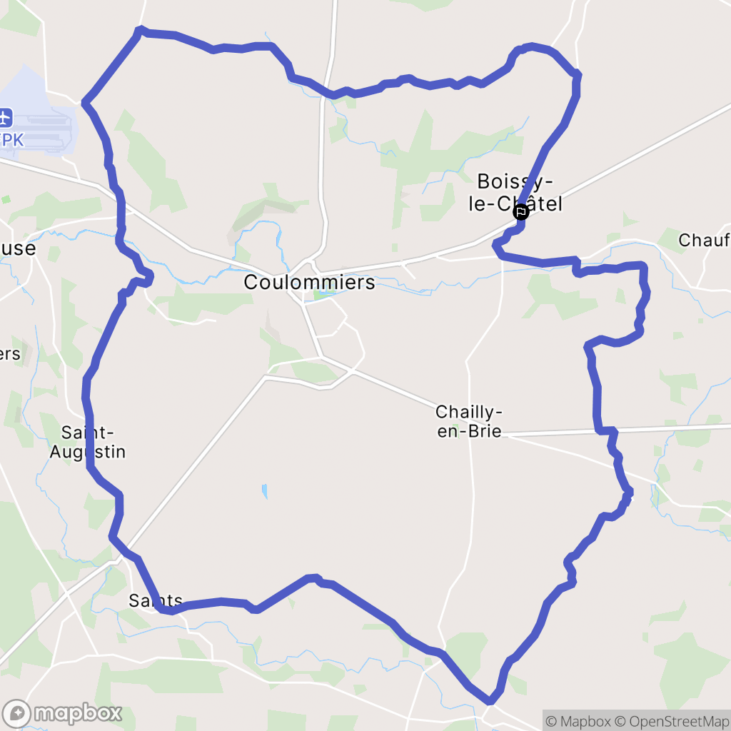 Boissy-le-Châtel : carte du parcours de randonnée - France