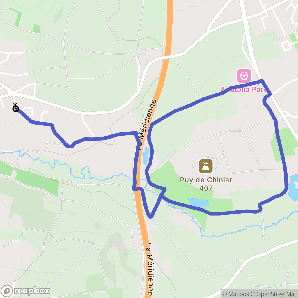 La Roche-Blanche : carte du parcours de randonnée - France