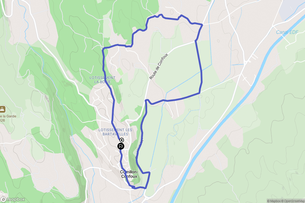 Cornillon-Confoux : carte du parcours de randonnée - France