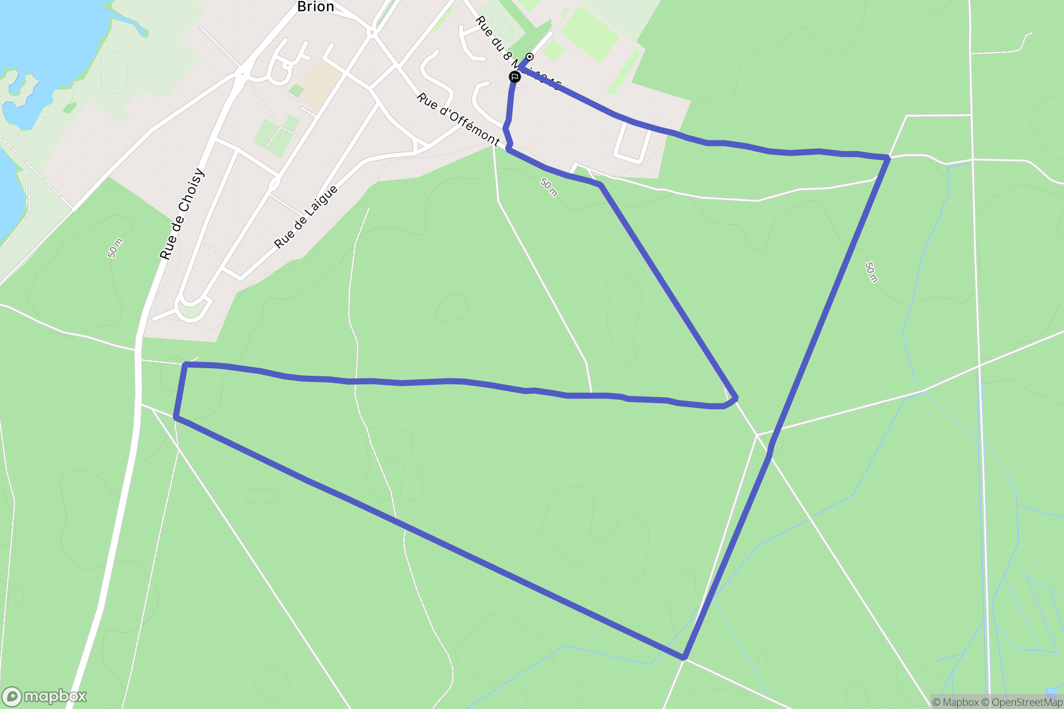 Le Plessis-Brion : carte du parcours de randonnée - France