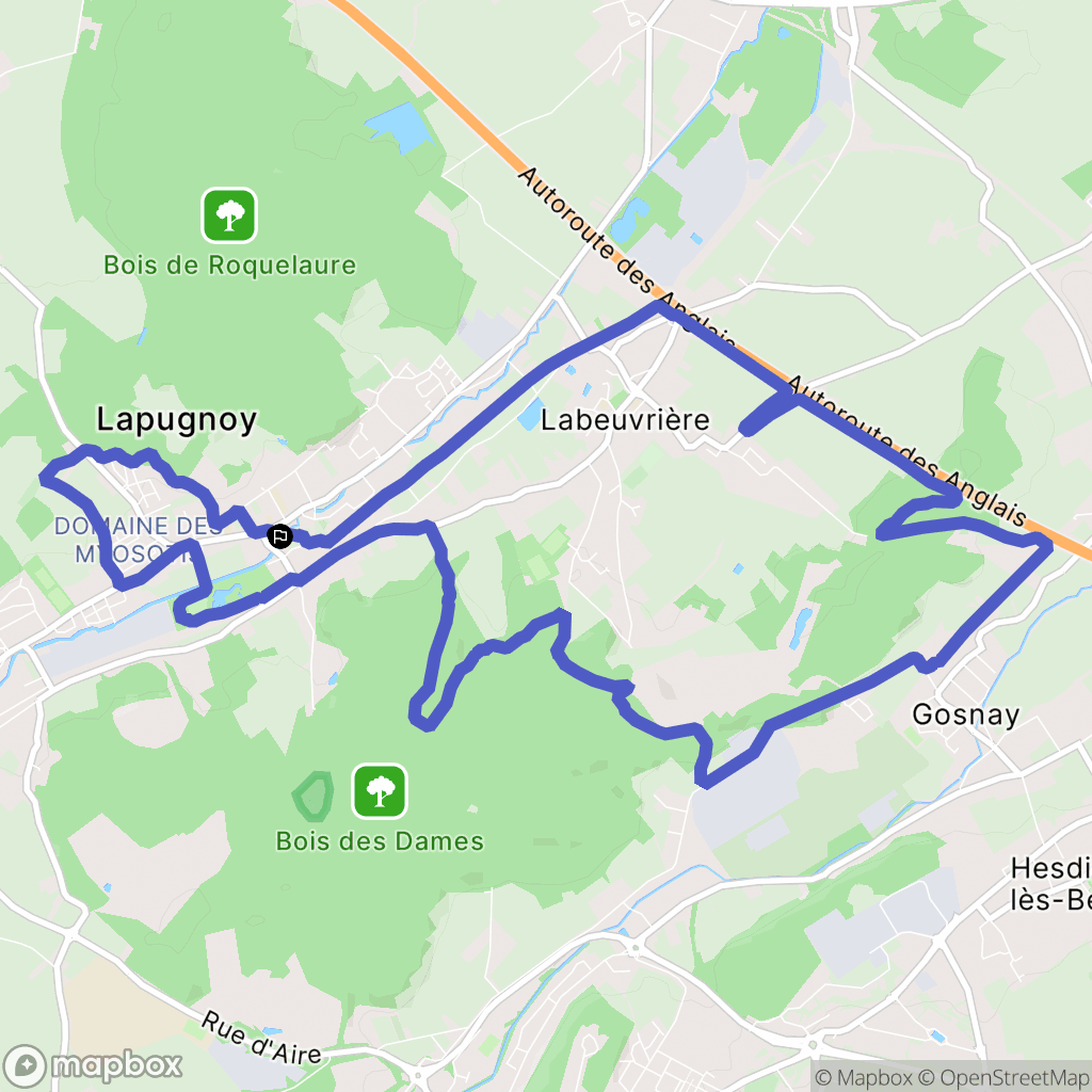 Lapugnoy : carte du parcours de randonnée - France