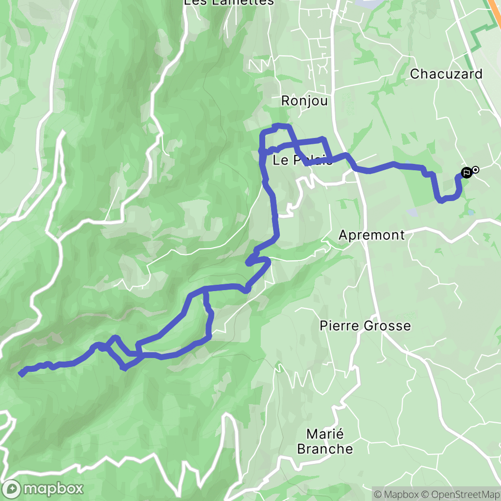 Myans : carte du parcours de randonnée - France