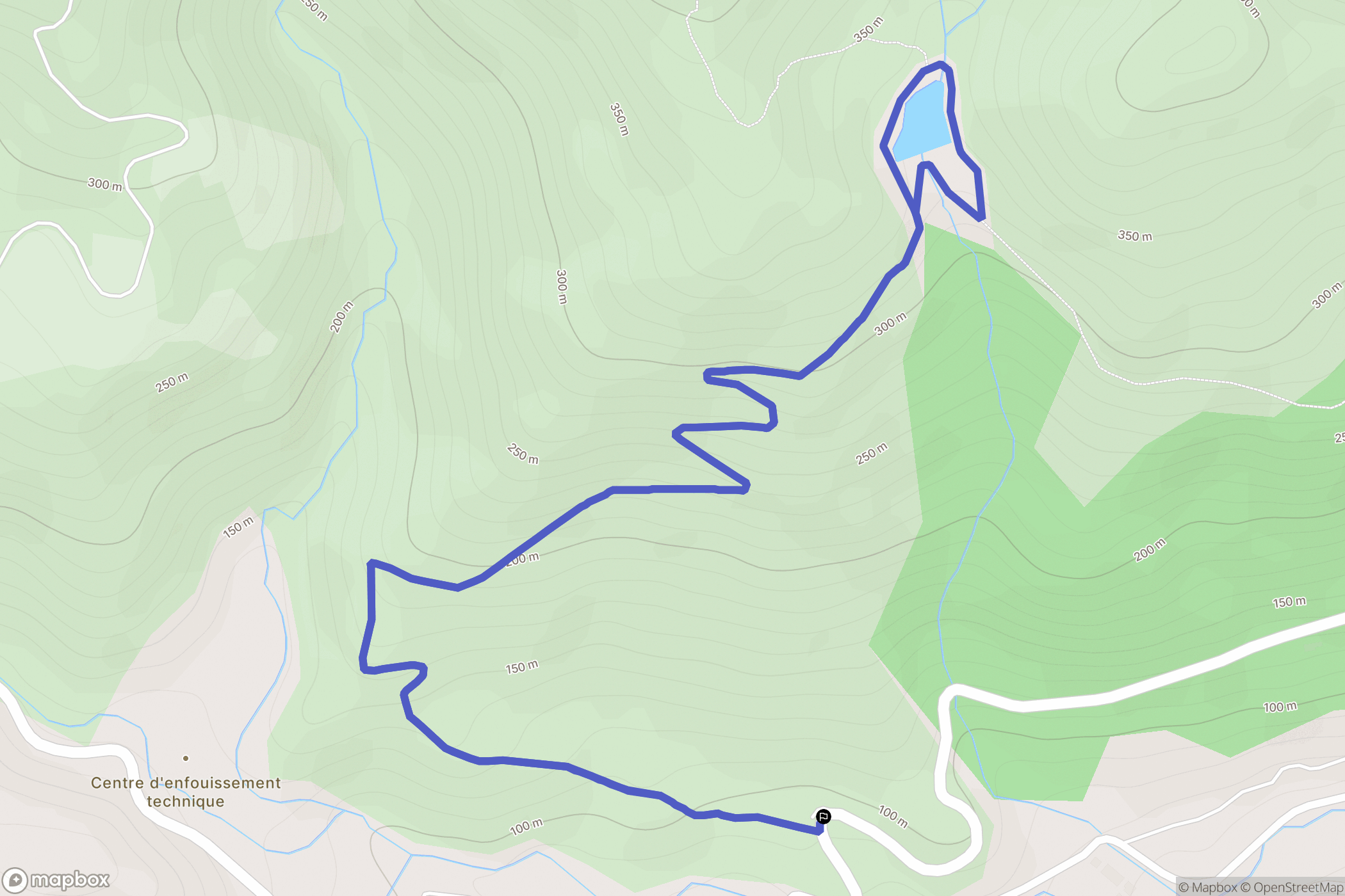Ajaccio : carte du parcours de randonnée - France