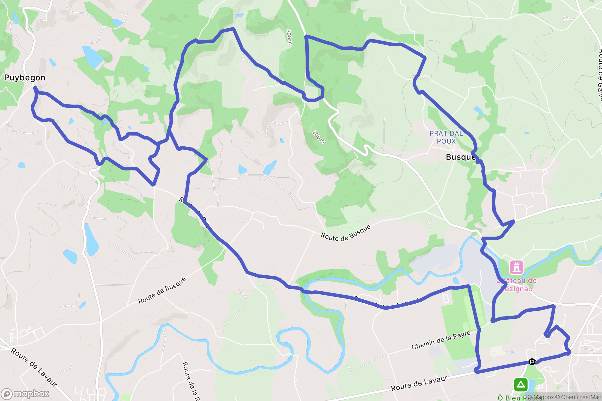Graulhet : carte du parcours de randonnée - France