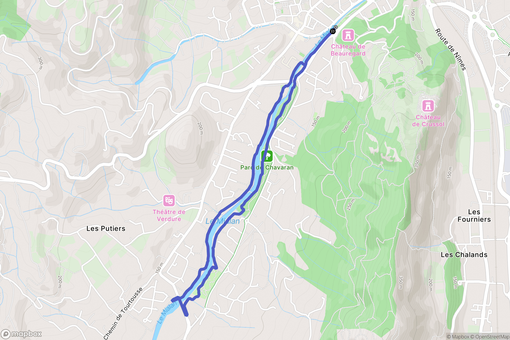 Saint-Péray : carte du parcours de randonnée - France