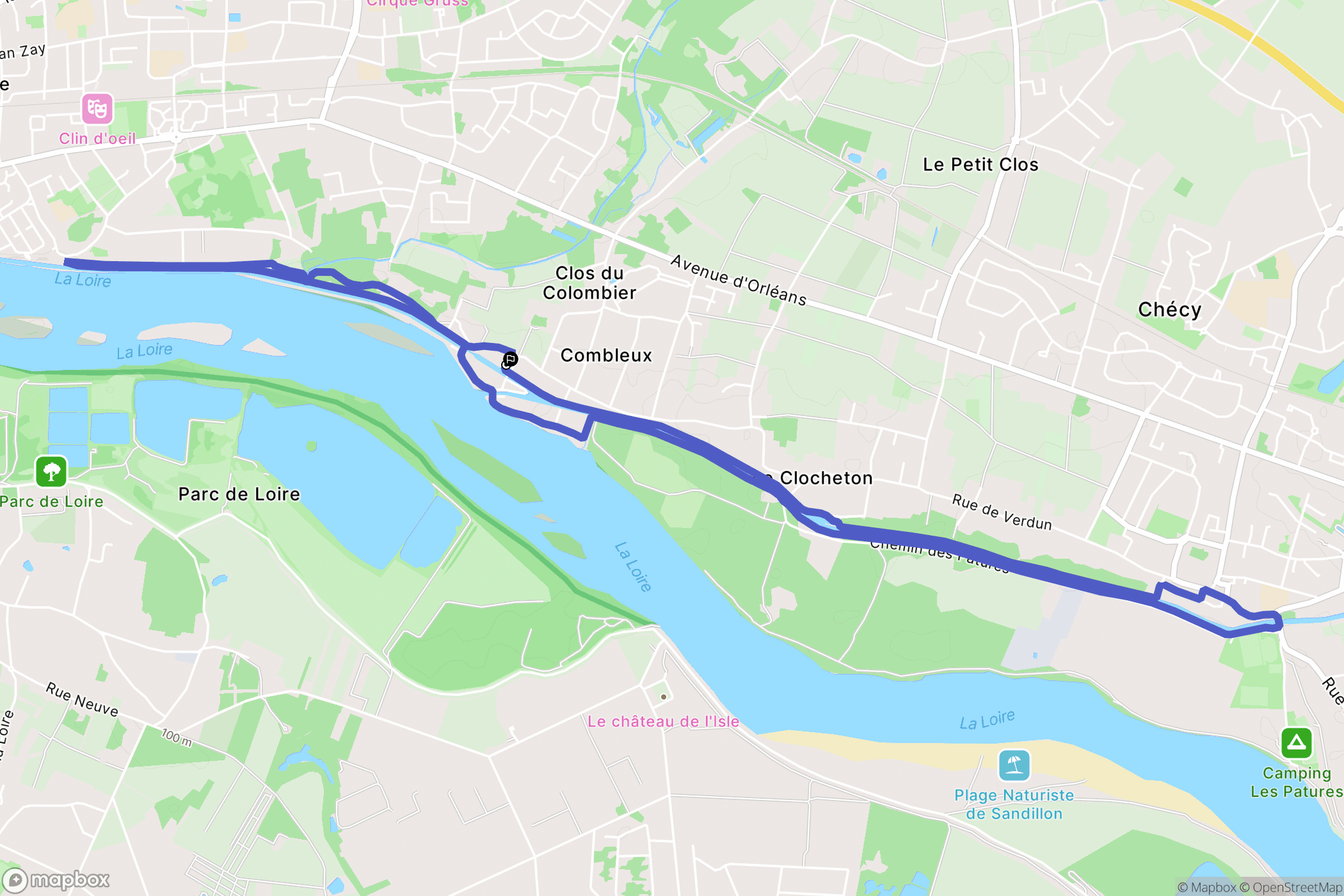 Combleux, : carte du parcours de randonnée - France