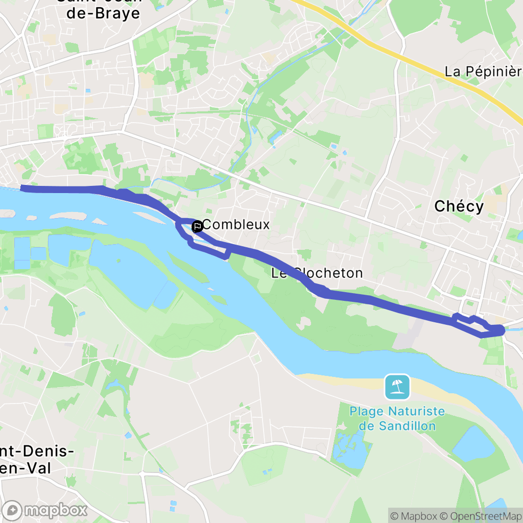 Combleux, : carte du parcours de randonnée - France
