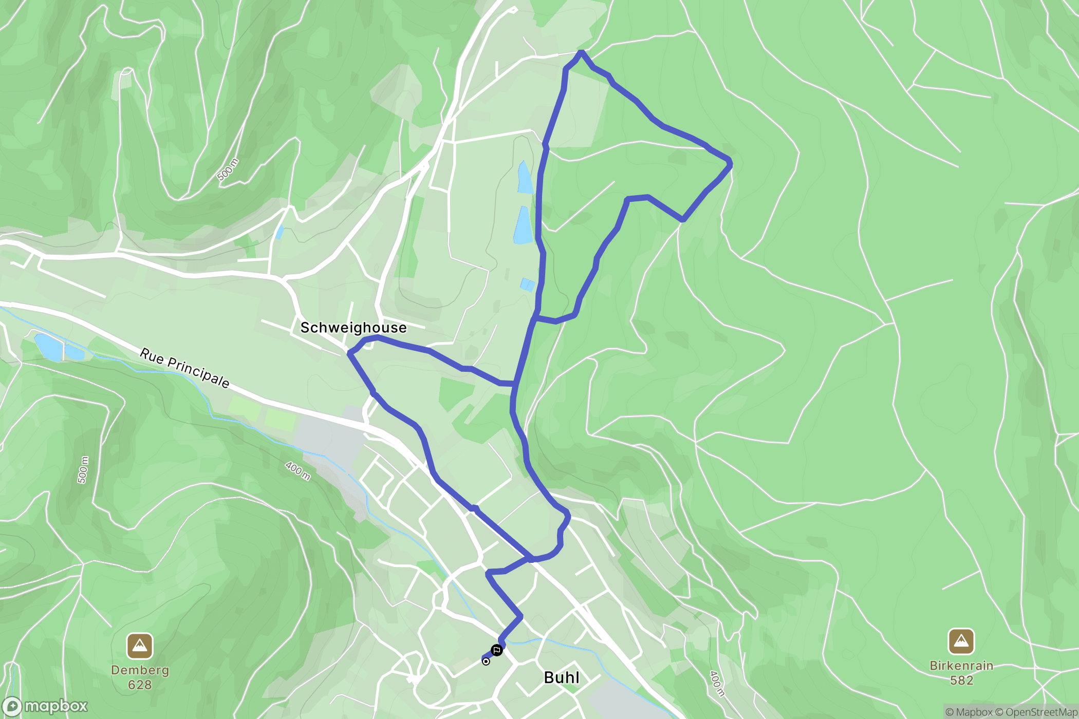 Buhl : carte du parcours de randonnée - France
