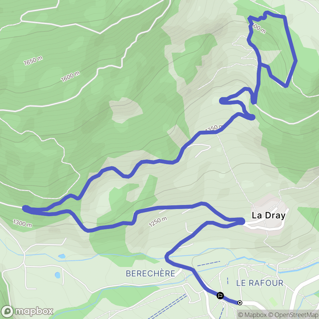 Areches : carte du parcours de randonnée - France