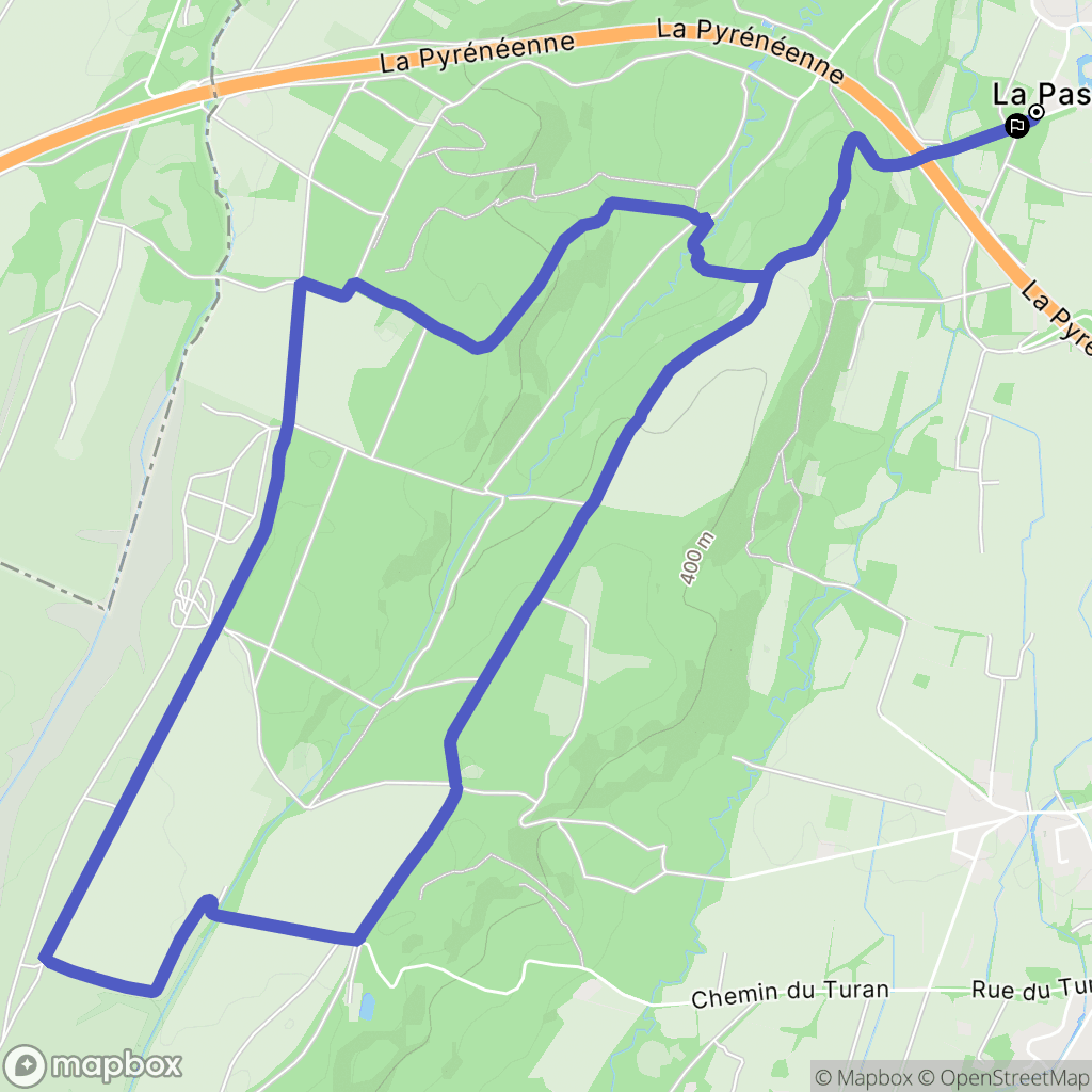 Ibos : carte du parcours de randonnée - France