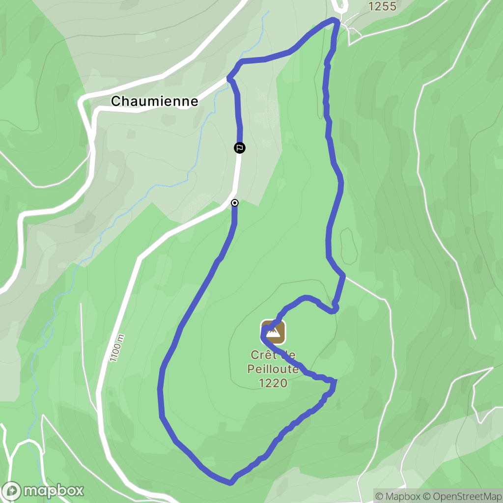 Véranne : carte du parcours de randonnée - France
