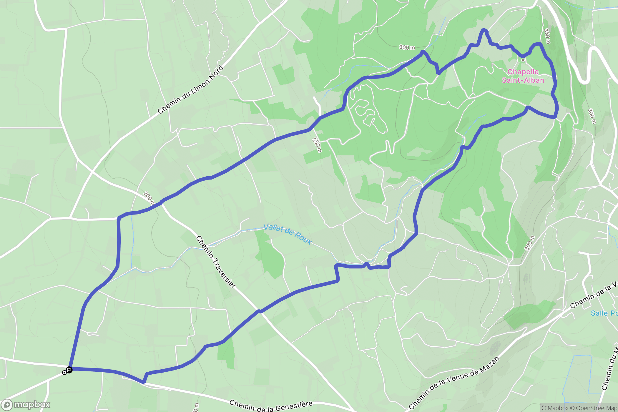 Mazan : carte du parcours de randonnée - France