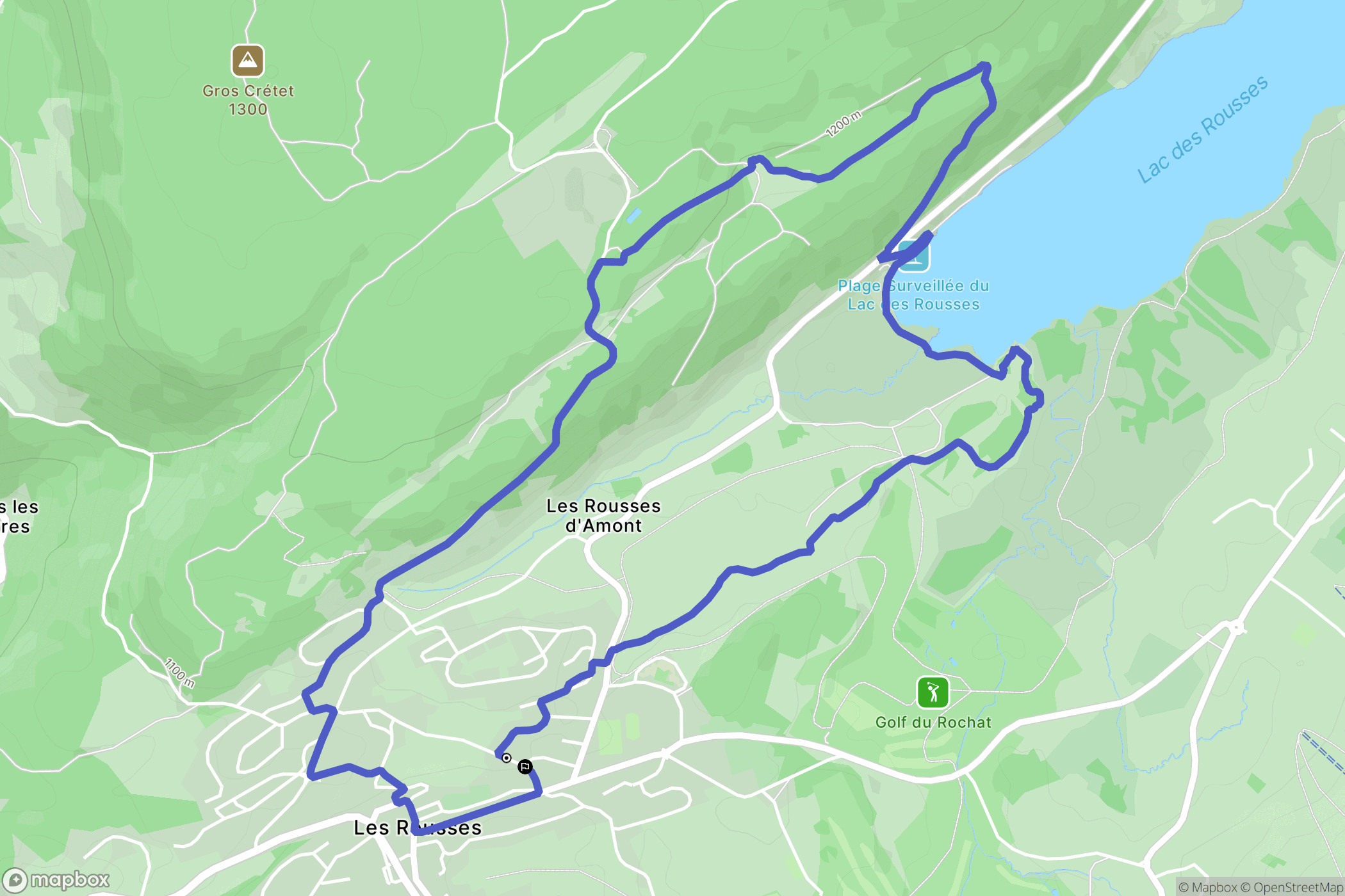 Les Rousses : carte du parcours de randonnée - France