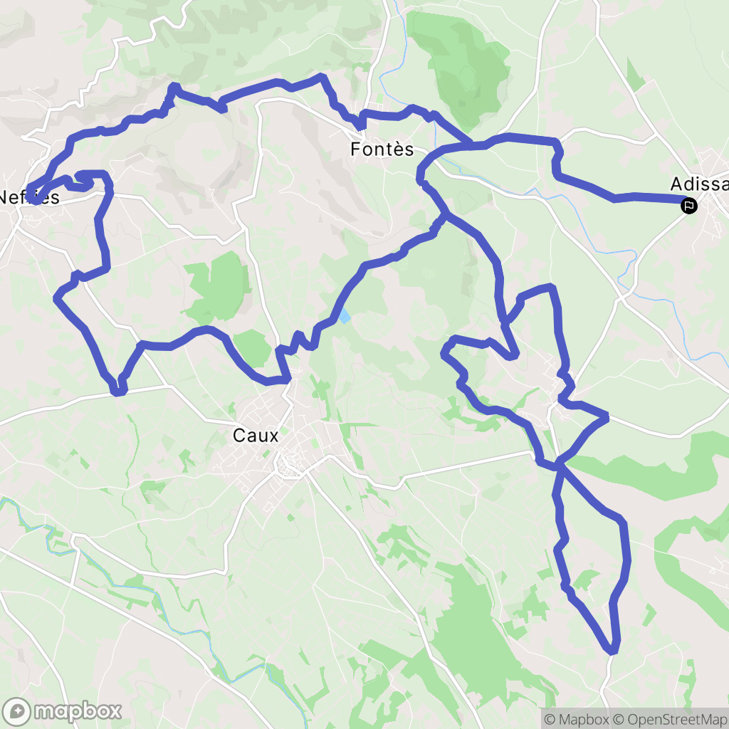 Adissan : carte du parcours de randonnée - France