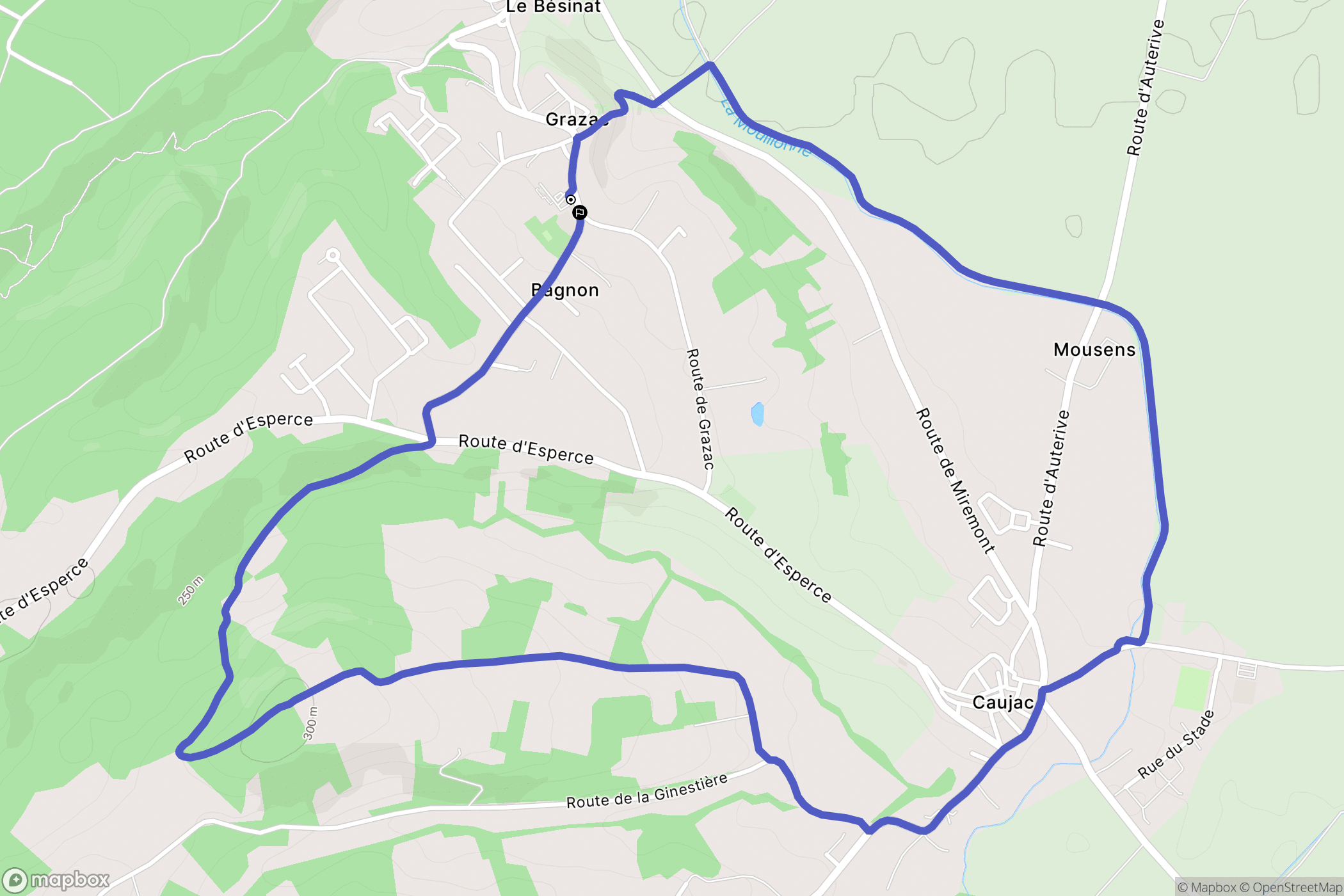 Grazac : carte du parcours de randonnée - France