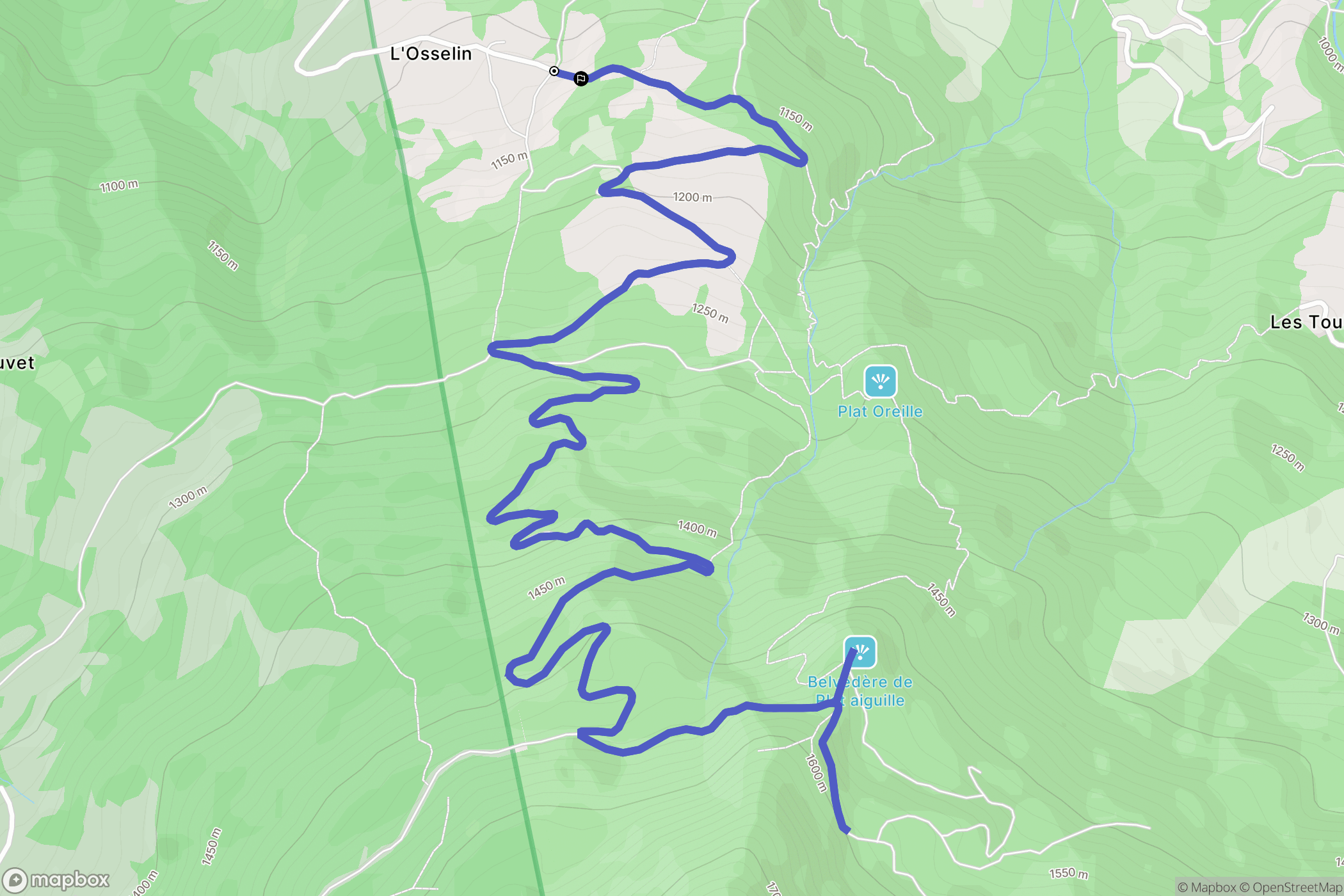 Baratier : carte du parcours de randonnée - France