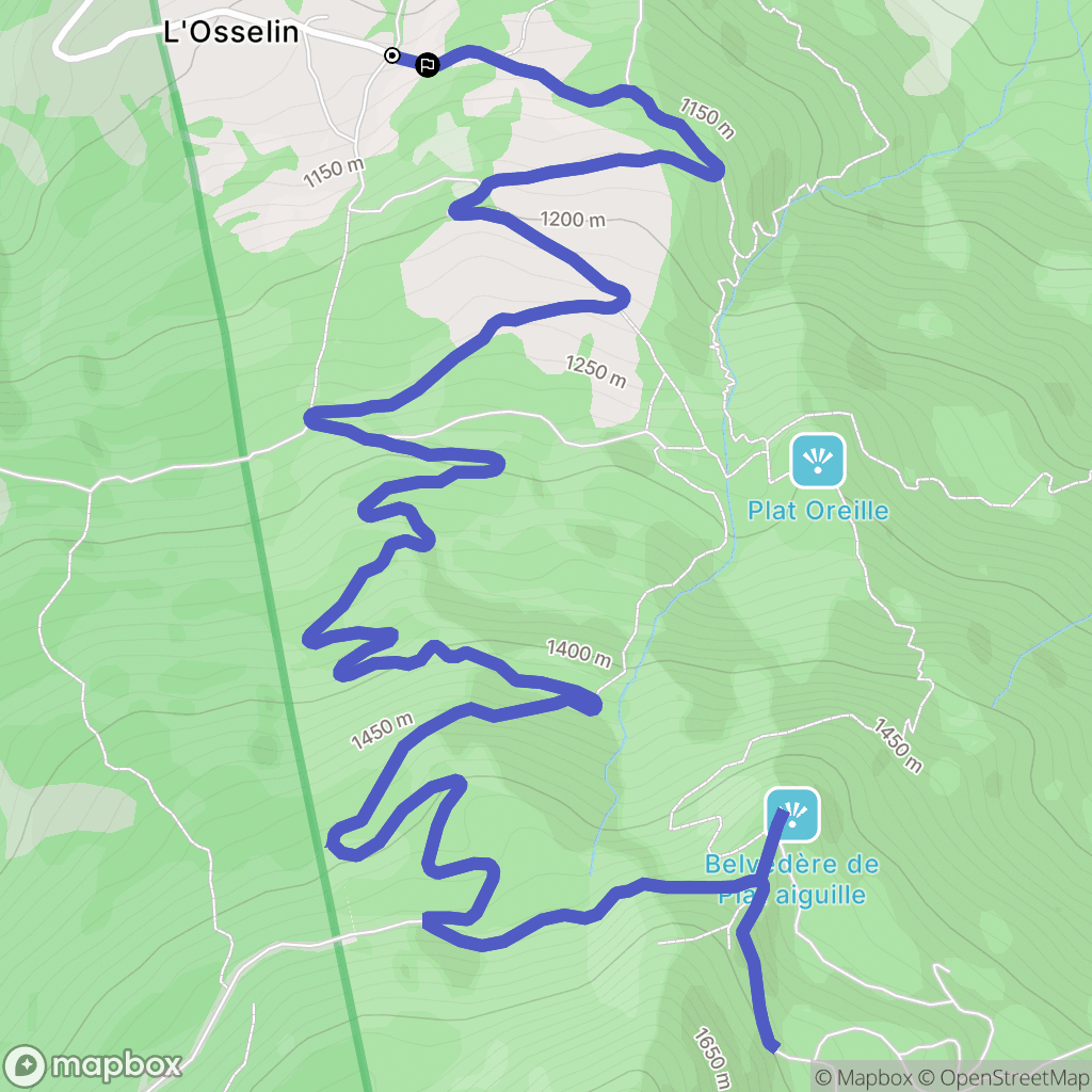 Baratier : carte du parcours de randonnée - France