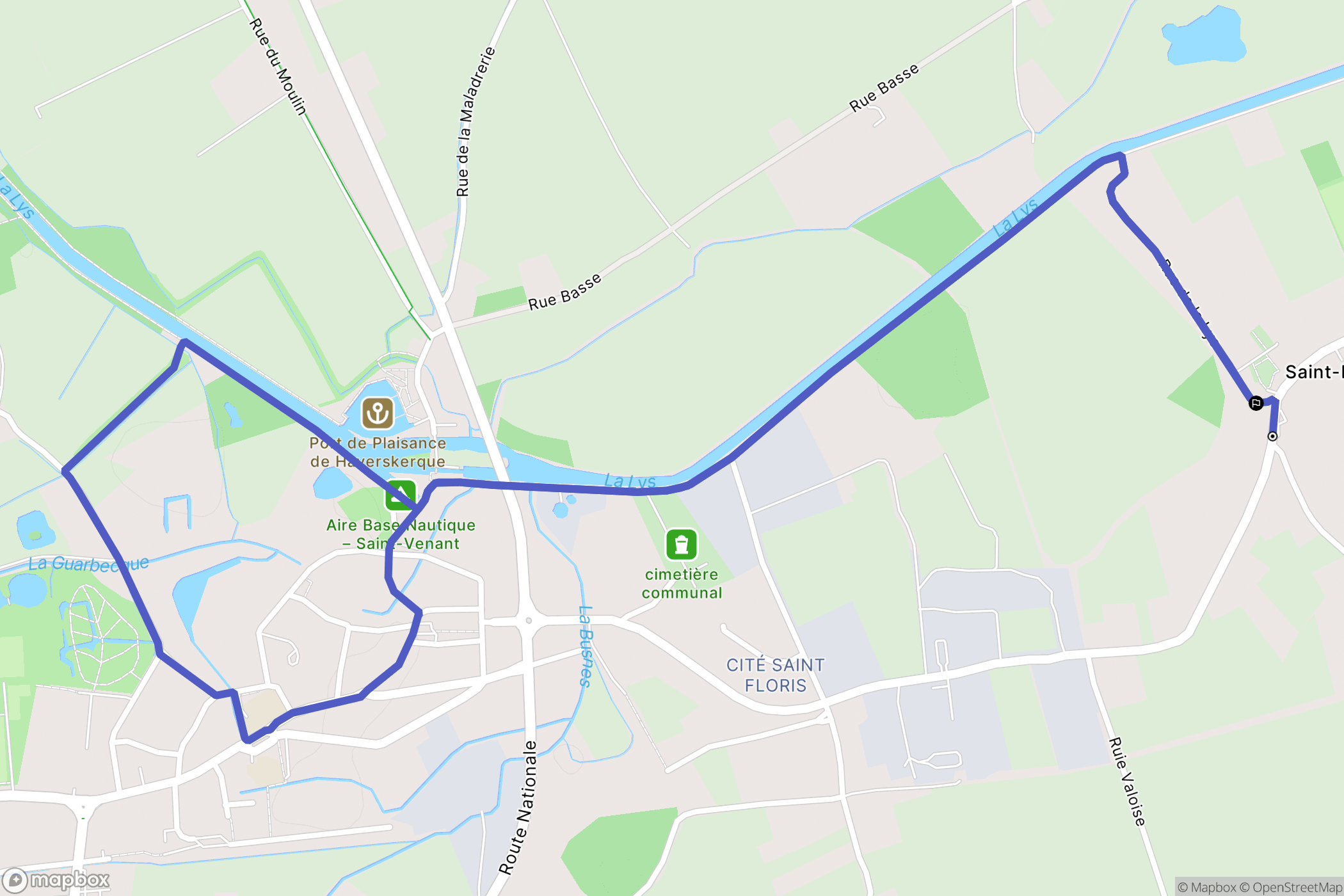 Saint-Floris : carte du parcours de randonnée - France