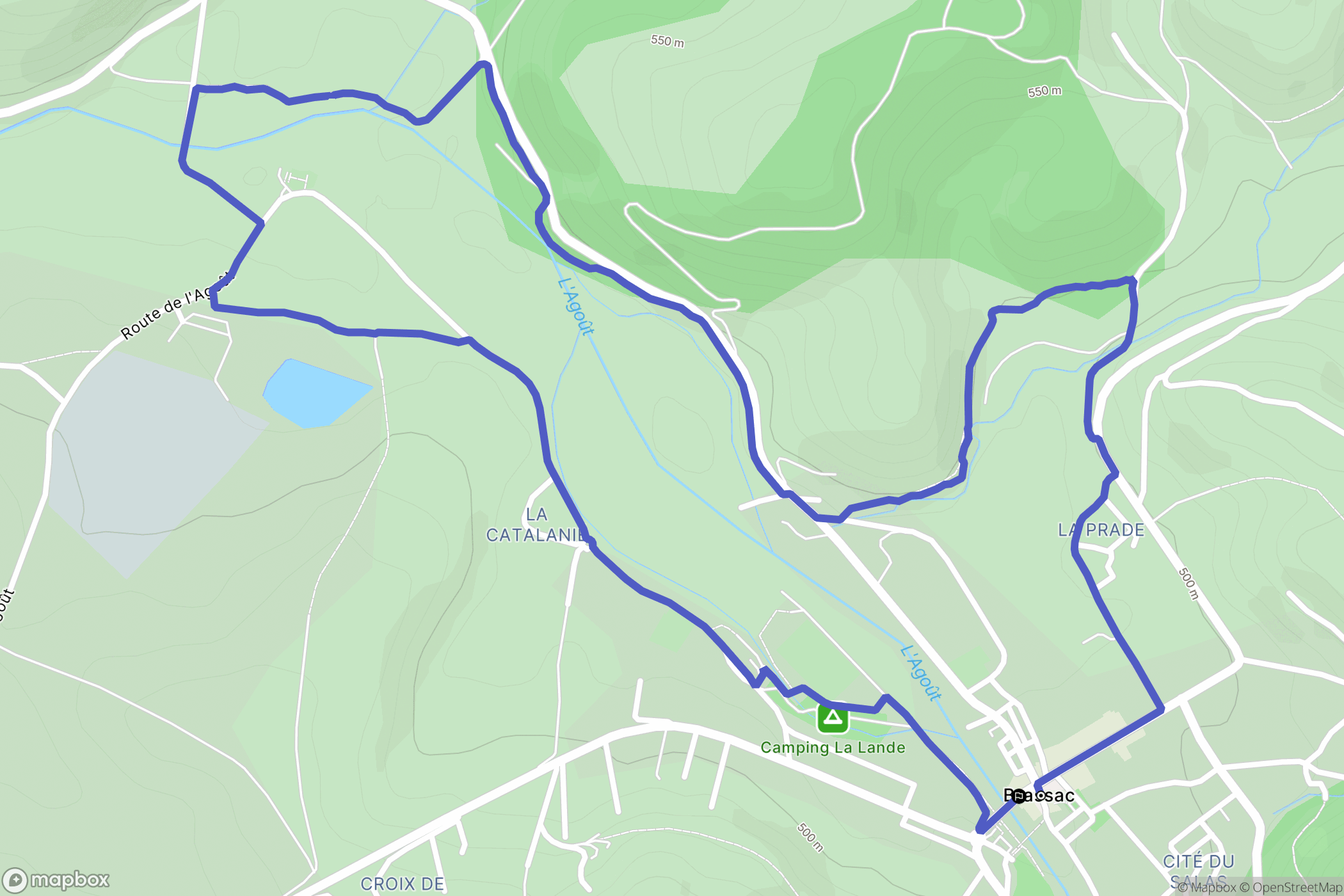 Brassac : carte du parcours de randonnée - France