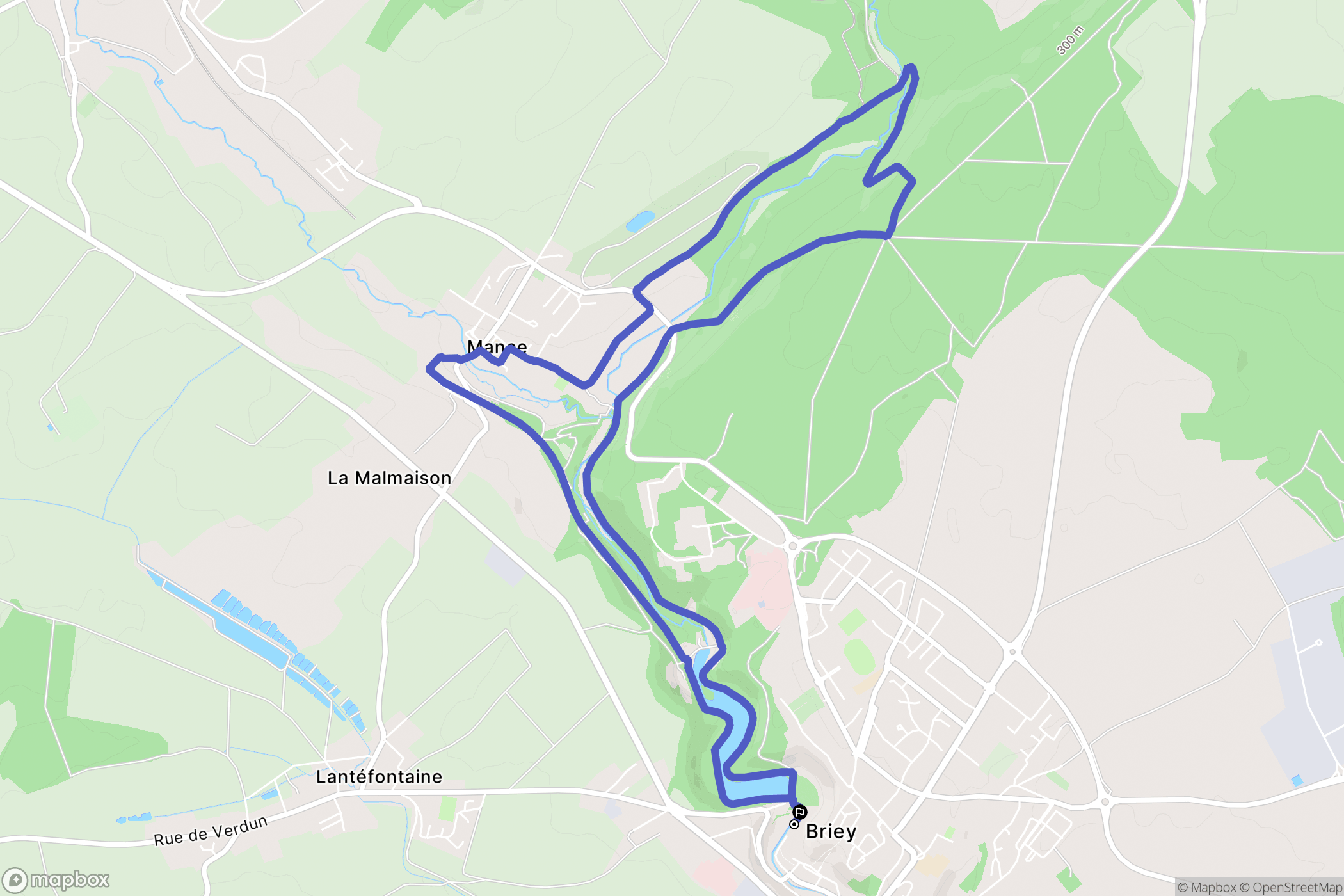 Val de Briey : carte du parcours de randonnée - France