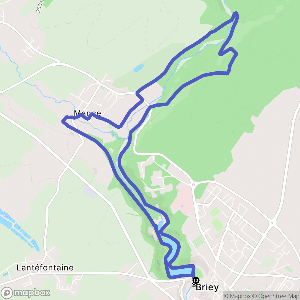 Val de Briey : carte du parcours de randonnée - France