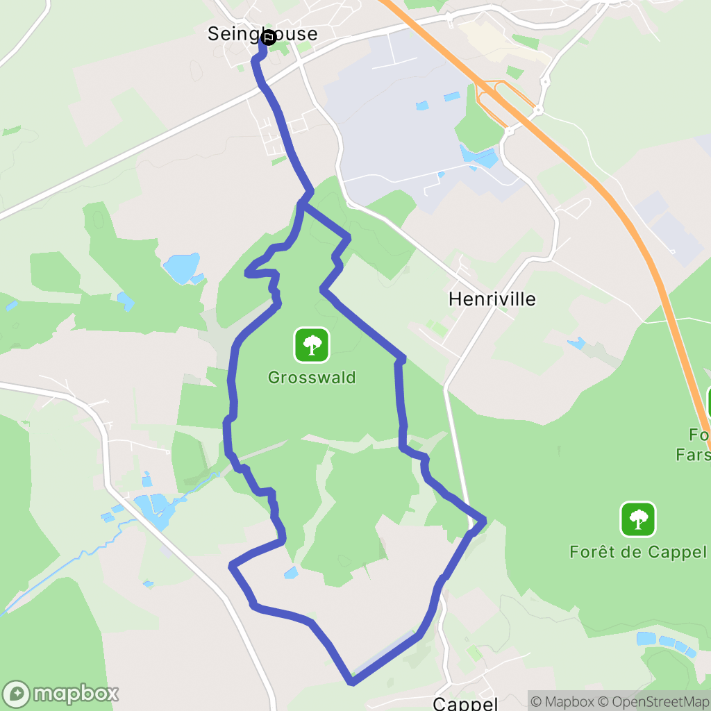 Seingbouse : carte du parcours de randonnée - France
