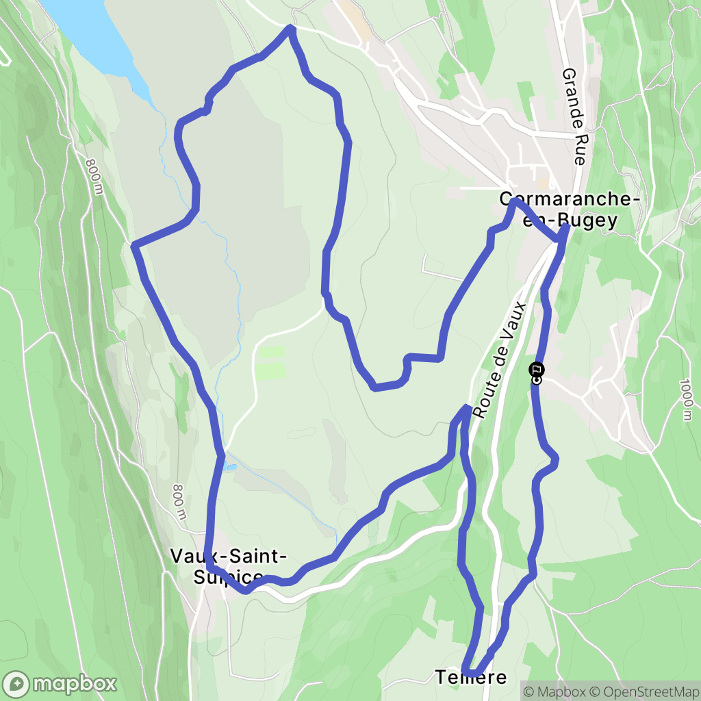 Plateau d'Hauteville : carte du parcours de randonnée - France