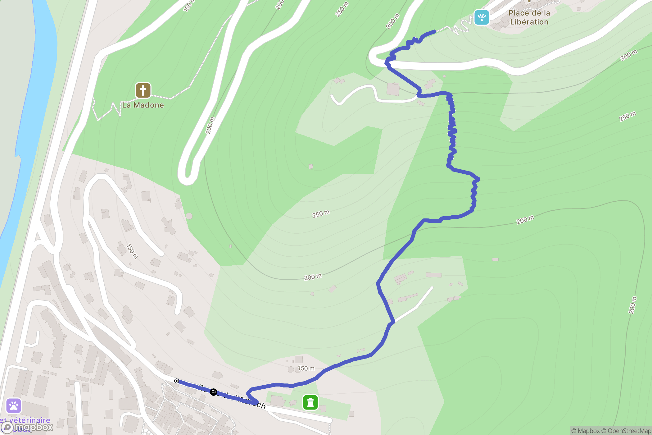 Saint-Martin-du-Var : carte du parcours de randonnée - France