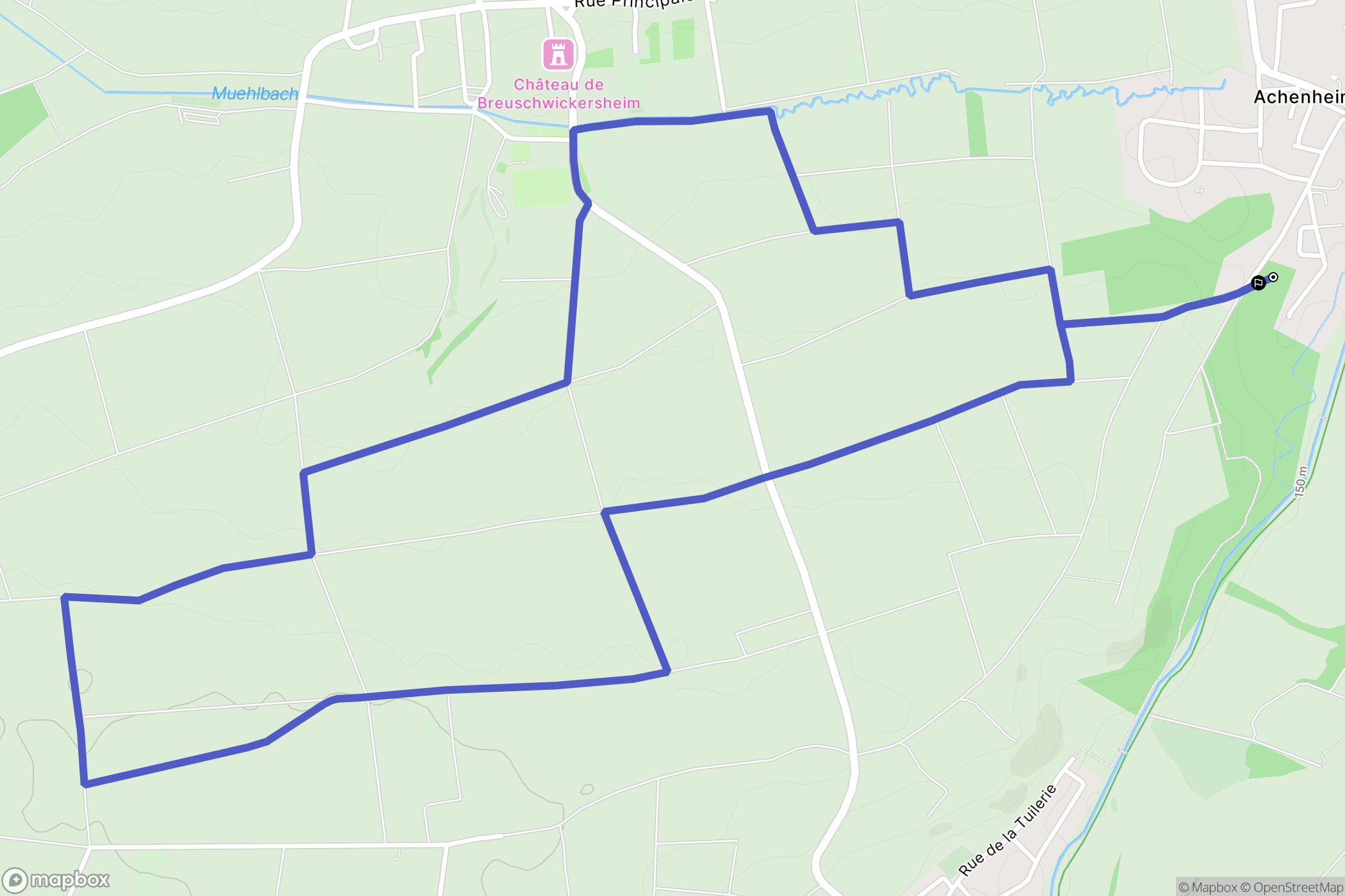 Achenheim : carte du parcours de randonnée - France