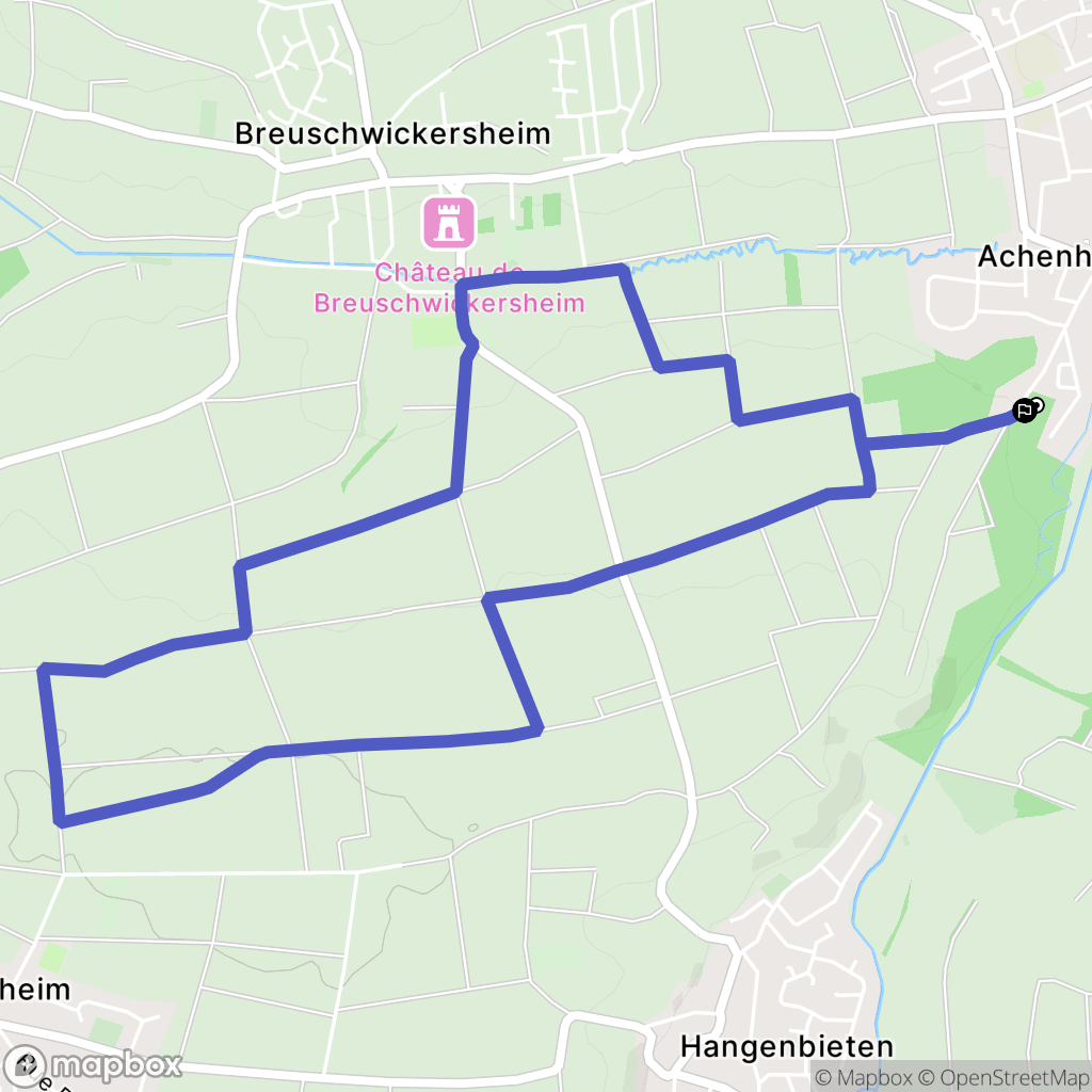 Achenheim : carte du parcours de randonnée - France