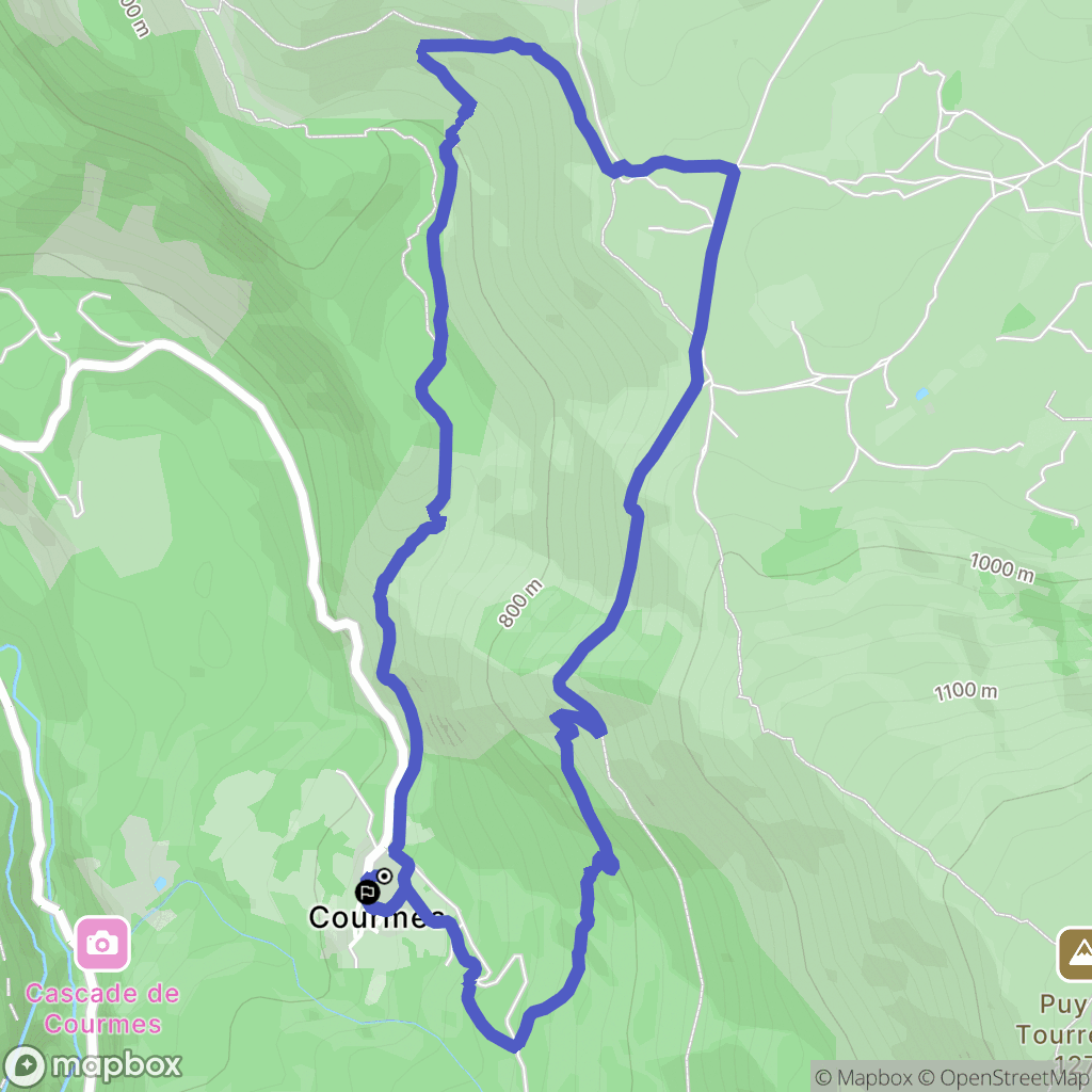 Courmes : carte du parcours de randonnée - France