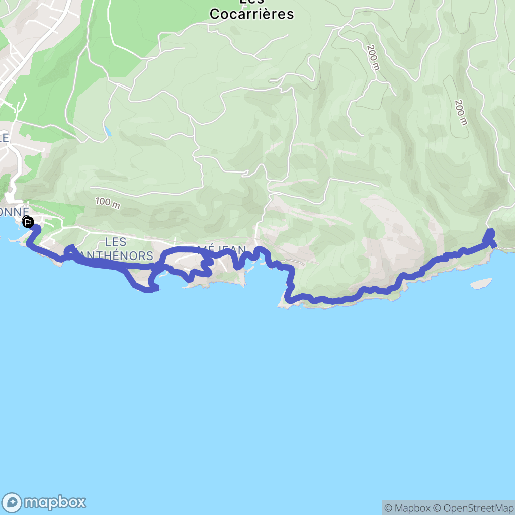 La Redonne - Ensuès : carte du parcours de randonnée - France