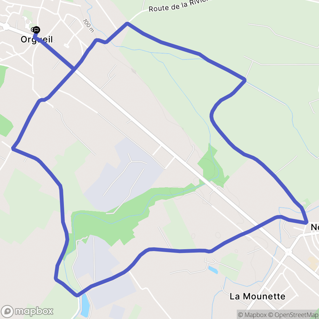 Orgueil : carte du parcours de randonnée - France
