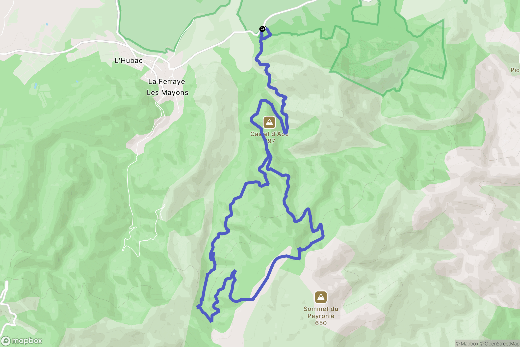 Les Mayons : carte du parcours de randonnée - France