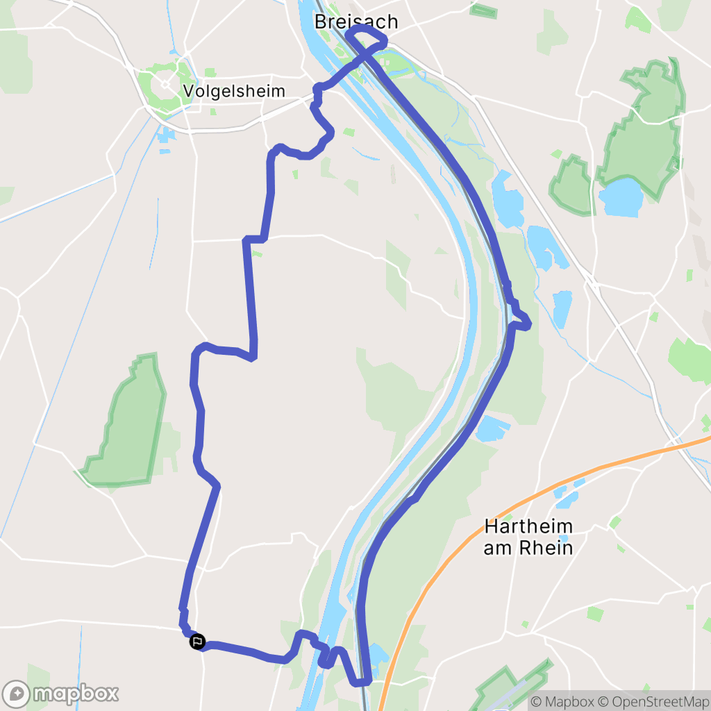 Fessenheim : carte du parcours de randonnée - France