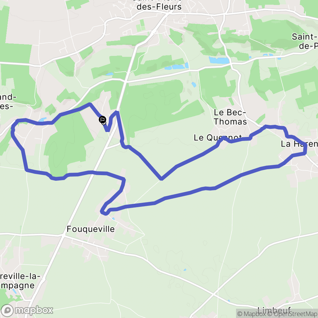 Saint-Ouen-de-Pontcheuil : carte du parcours de randonnée - France