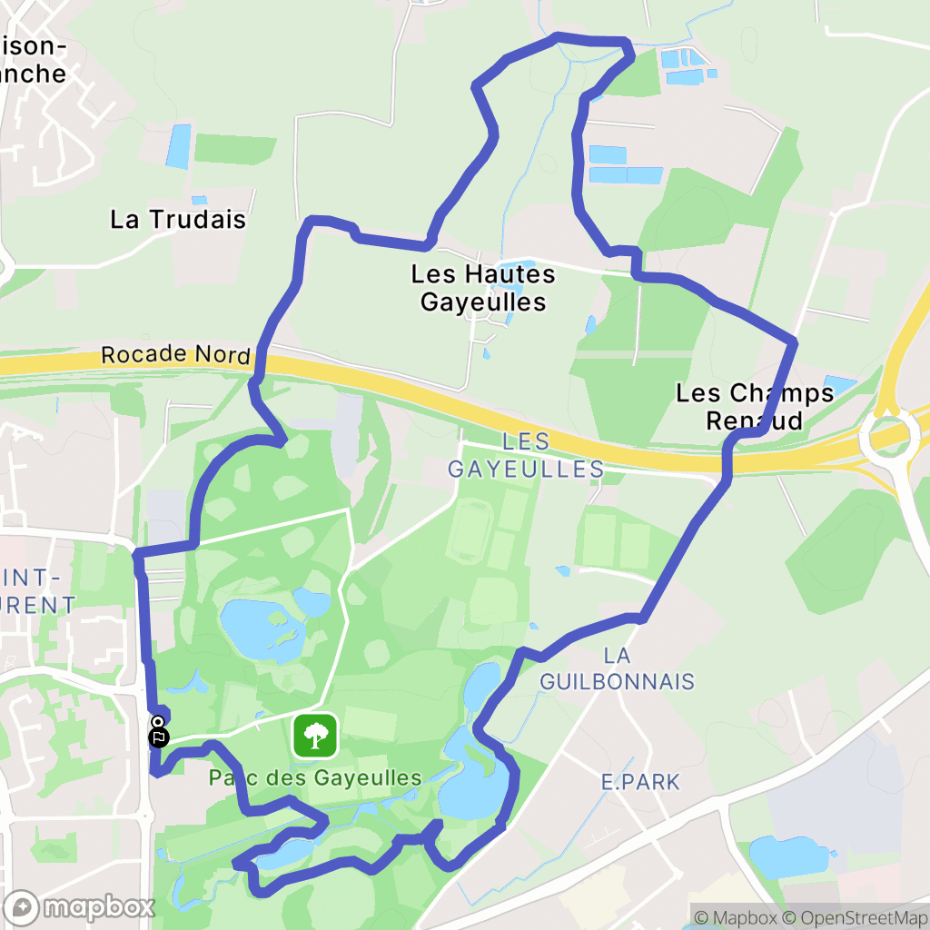Rennes : carte du parcours de randonnée - France