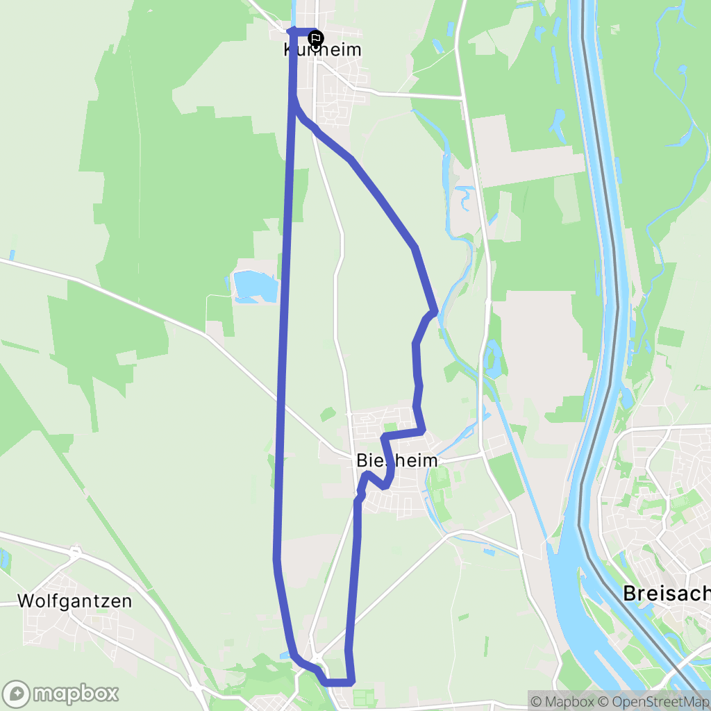 Kunheim : carte du parcours de randonnée - France