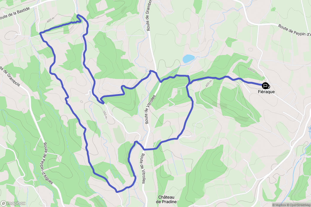 La Bastide-des-Jourdans : carte du parcours de randonnée - France