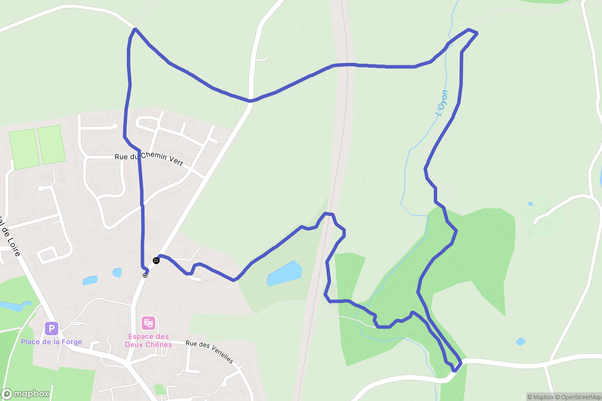 Chemillé-en-Anjou : carte du parcours de randonnée - France