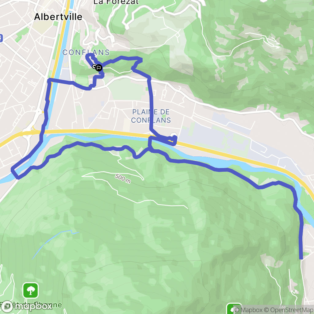 Albertville : carte du parcours de randonnée - France