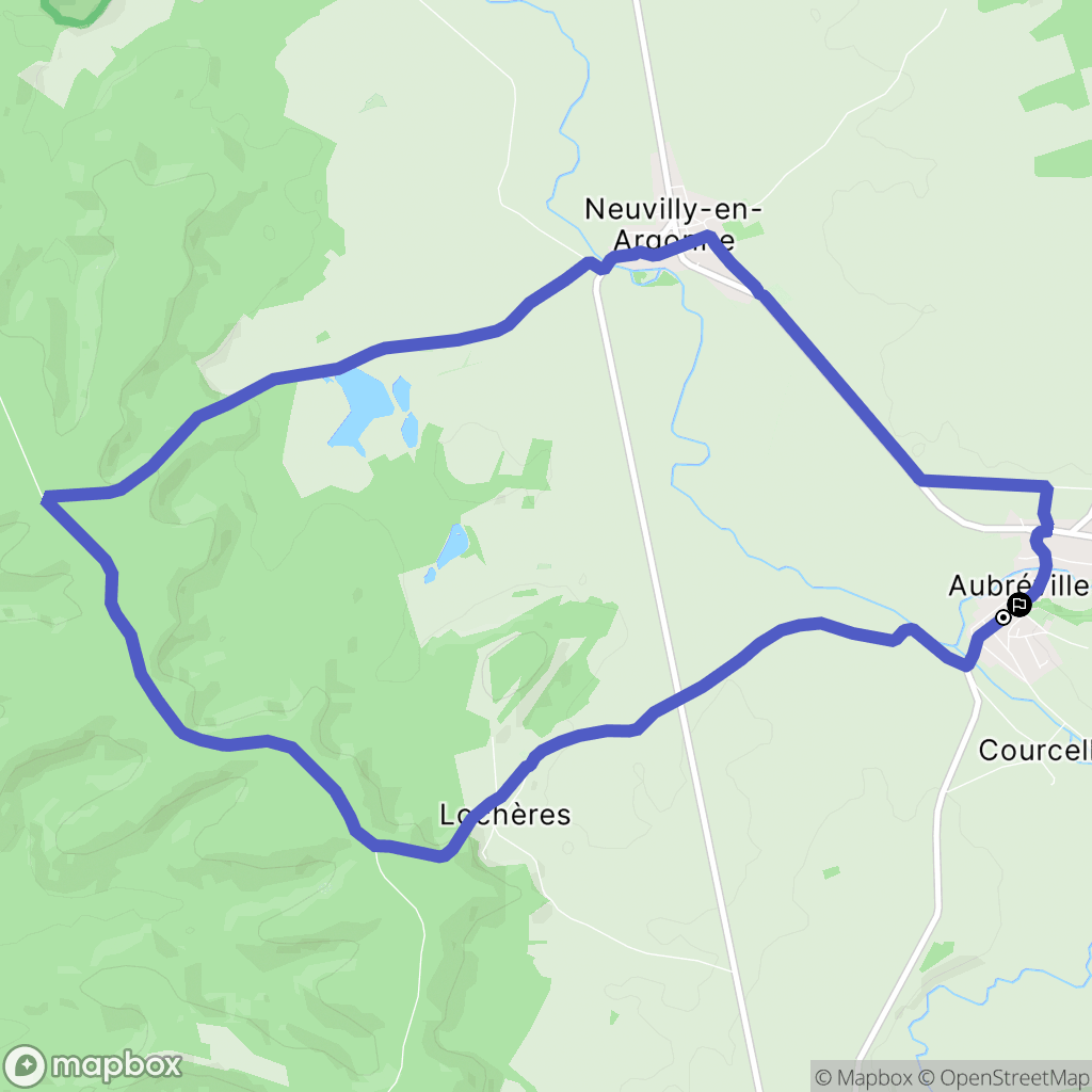 Aubréville : carte du parcours de randonnée - France