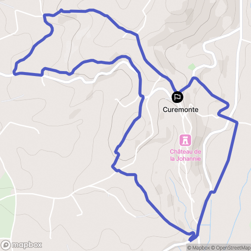 Curemonte : carte du parcours de randonnée - France