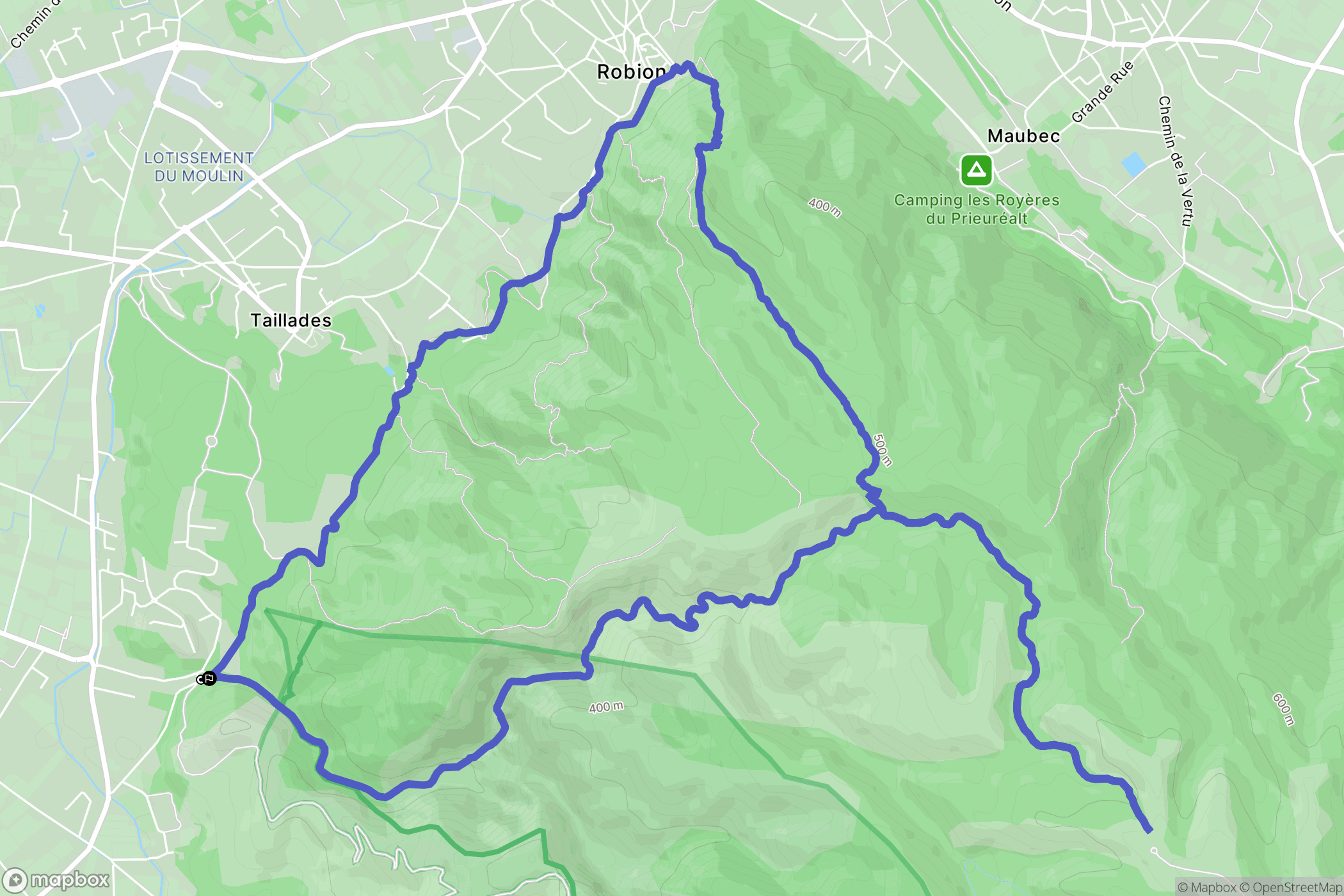 Cheval-Blanc : carte du parcours de randonnée - France