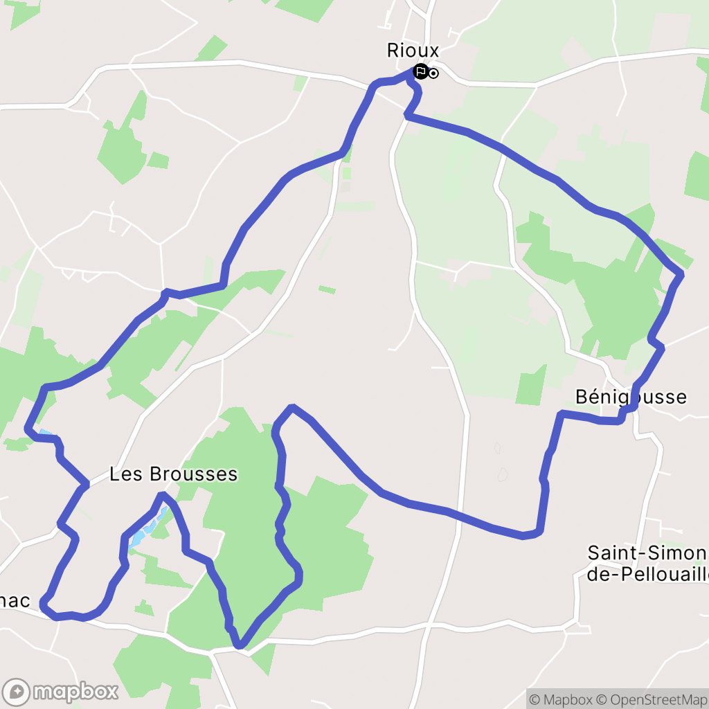 Rioux : carte du parcours de randonnée - France