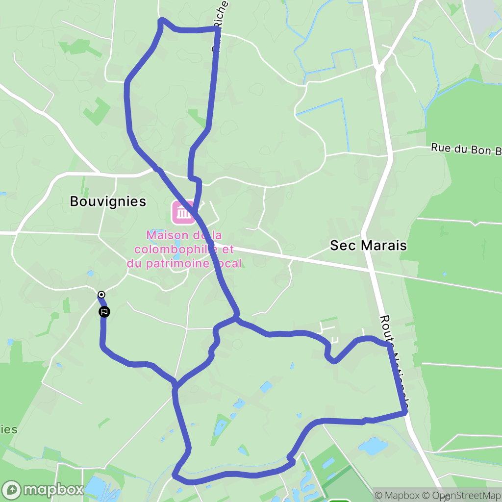 Bouvignies : carte du parcours de randonnée - France